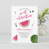 Invitation Fête de la pastèque Sweet Celebration Anniversaire (Debout devant)