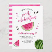Invitation Fête de la pastèque Sweet Celebration Anniversaire (Devant / Derrière)