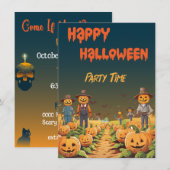 Invitation Fête de la Patch de Citrouille Ensorcelée d'Hallow (Devant / Derrière)