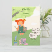 Invitation Fête de la peinture colorée de la poupée (Debout devant)