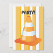 Invitation Fête de la pelleteuse de cône de signalisation ora (Devant)