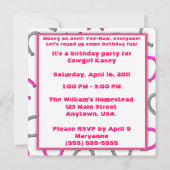 Invitation Fête de la petite fille Brunette Fête d'anniversai (Dos)