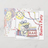 Invitation Fête de la petite souris (Devant / Derrière)