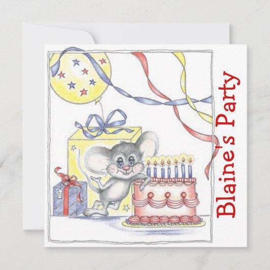 Invitation Fête de la petite souris (Devant)