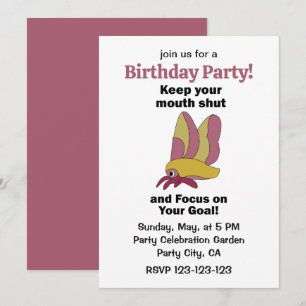 Invitation Fête de la Phalène Acéricole Rose Bouche Fermée Co
