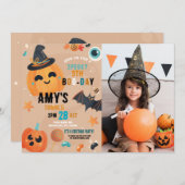Invitation Fête de la photo Citrouille d'Halloween (Devant / Derrière)