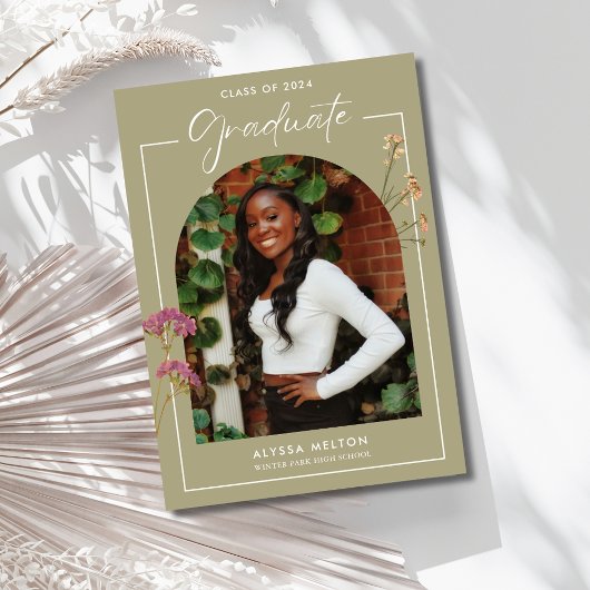 Invitation Fête de la photo Fleur sauvage du secondaire