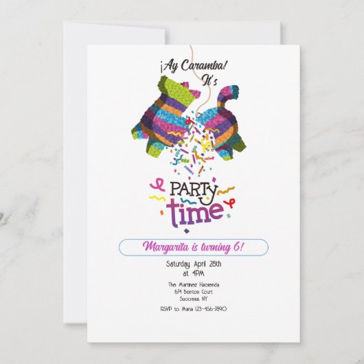 Invitation Fête de la Piñata  (Devant)