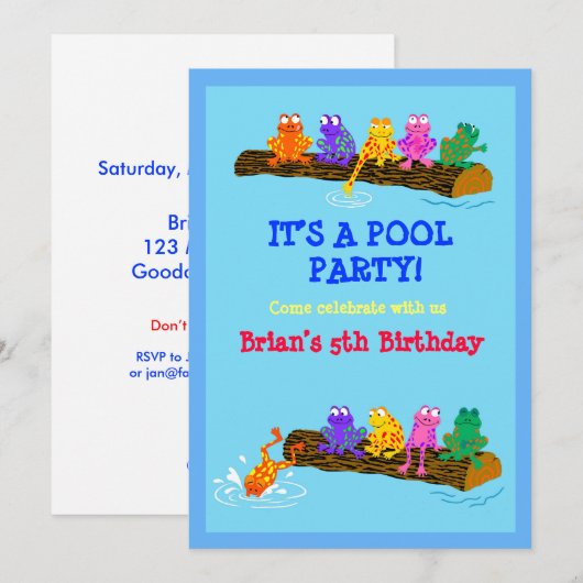 Invitation Fête de la piscine ! (Devant / Derrière)