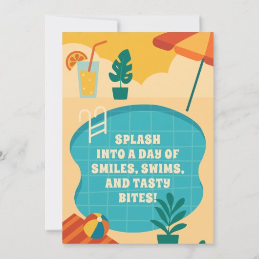 Invitation Fête de la piscine (Dos)