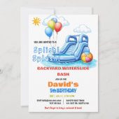 Invitation Fête de la piscine à éclaboussure glissade d'eau A (Devant)