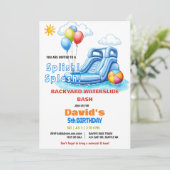 Invitation Fête de la piscine à éclaboussure glissade d'eau A (Debout devant)