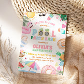 Invitation Fête de la piscine à éclaboussures tropicale Anniv