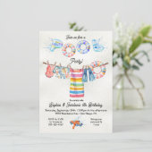 Invitation Fête de la piscine Clothesline (Debout devant)