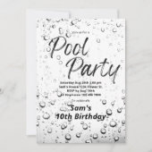 Invitation Fête de la piscine cool Splash été fête d'annivers (Devant)