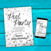 Invitation Fête de la piscine cool Splash été fête d'annivers