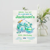 Invitation Fête de la piscine d'anniversaire de Bruh (Debout devant)
