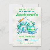 Invitation Fête de la piscine d'anniversaire de Bruh (Devant)