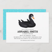 Invitation Fête de la piscine d'anniversaire du flotteur de c (Devant / Derrière)