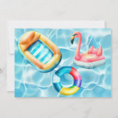 Invitation Fête de la piscine d'anniversaire et barbecue (Dos)