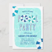 Invitation Fête de la piscine d'anniversaire tropicale (Devant)