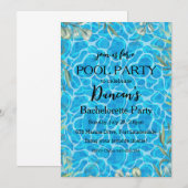 Invitation fête de la piscine de bachelorts tropicaux (Devant / Derrière)