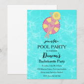 Invitation fête de la piscine de bachelorts tropicaux (Devant / Derrière)