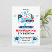 Invitation Fête de la piscine de baseball Anniversaire (Debout devant)