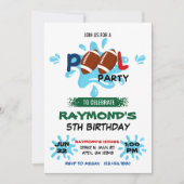 Invitation Fête de la piscine de football Anniversaire (Devant)