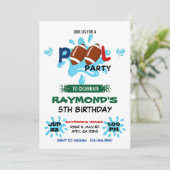 Invitation Fête de la piscine de football Anniversaire (Debout devant)