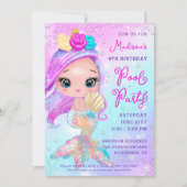 Invitation Fête de la piscine de la Parties scintillant de si (Devant)