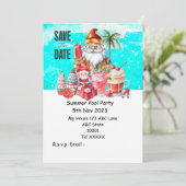 Invitation Fête de la piscine de Noël avec le Père Noël Boiss (Debout devant)
