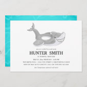 Invitation Fête de la piscine de requins (Devant / Derrière)