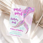 Invitation Fête de la piscine de sirène Anniversaire