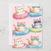 Invitation Fête de la piscine de Splish Fille Anniversaire (Dos)