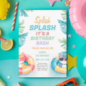 Invitation Fête de la piscine de Splish Splash Anniversaire