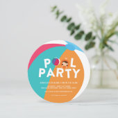 Invitation Fête de la piscine d'été (Debout devant)