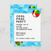 Invitation Fête de la piscine d'été (Devant / Derrière)