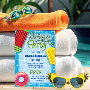 Invitation Fête de la piscine d'été