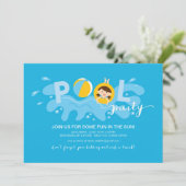 Invitation Fête de la piscine d'été (Debout devant)