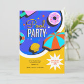Invitation Fête de la piscine d'été (Debout devant)