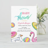 Invitation Fête de la piscine d'été (Debout devant)