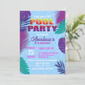 Invitation Fête de la piscine d'été 16e anniversaire (Debout devant)