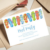 Invitation Fête de la piscine d'été amusant Coloré Personnali