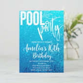 Invitation Fête de la piscine d'été Anniversaire, Fête de la (Debout devant)