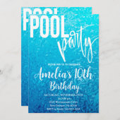 Invitation Fête de la piscine d'été Anniversaire, Fête de la (Devant / Derrière)