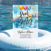 Invitation Fête de la piscine d'été aquarelle douce 16 Annive