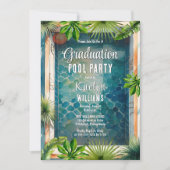 Invitation Fête de la piscine d'été de style méditerranéen (Devant)