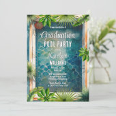 Invitation Fête de la piscine d'été de style méditerranéen (Debout devant)