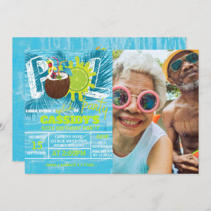 Invitation Fête de la piscine d'été Fête de la noix de coco